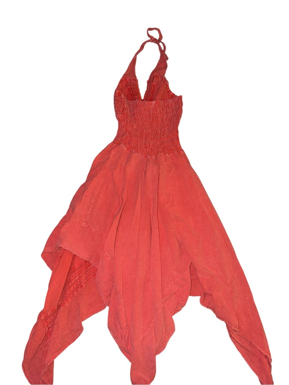 Boho Coral Halter Dress - Picture 4 of 5